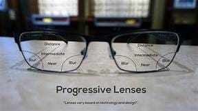 Photo showing where to look thru progressive lenses Maple Grove Eye Doctors at Pearle Vision