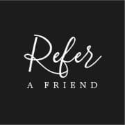 Refer a Friend sign. Maple Grove Eye Doctors at Pearle Vision